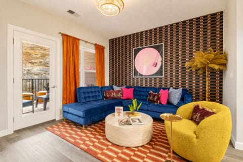 Unwind in an elegant Hollywood-inspired living room made for memorable moments.
