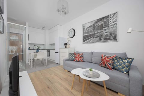 Relax in the stylish living room with a comfortable sofa and modern decor.