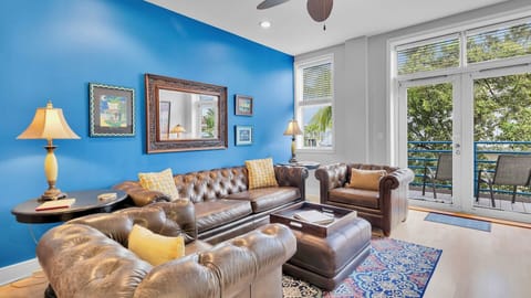 The large windows and French doors allow for plenty of sunlight when needed...