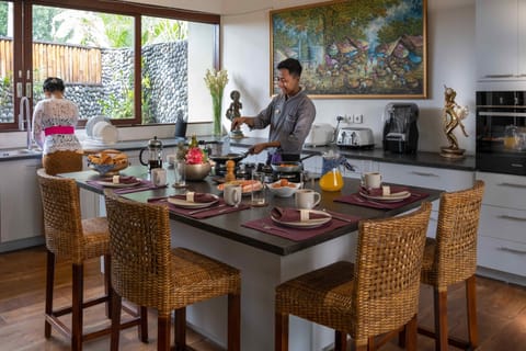 Luxury Villa, Multiple Bedrooms, Private Pool, Garden View | Private kitchen | Fridge, microwave, oven, stovetop