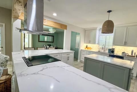 the home features an open floorplan perfect for family stays