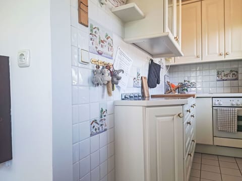 Flooring, Interior Design, Kitchen, Cabinetry, Floor, Kitchen Appliance, Major Appliance, Countertop, Room, Cupboard