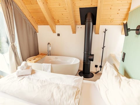 Wood, Interior Design, Furniture, Flooring, Floor, Lighting, Room, Bedroom, Wood Stain, Bed