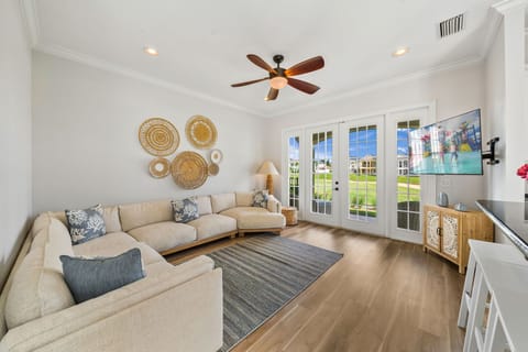 Stylish Lounge with Sectional Seating and Organic Accents