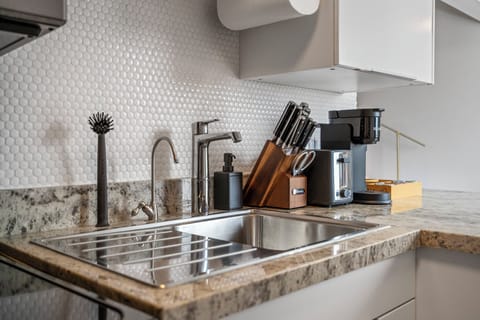 Well equiped kitchen.