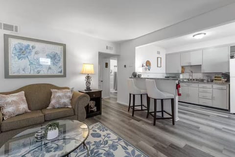 Comfortable living room with seating and large TV