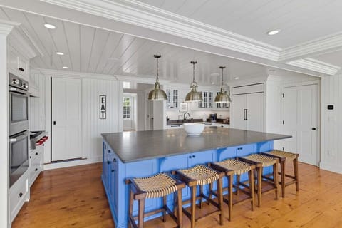 Five stools at the island