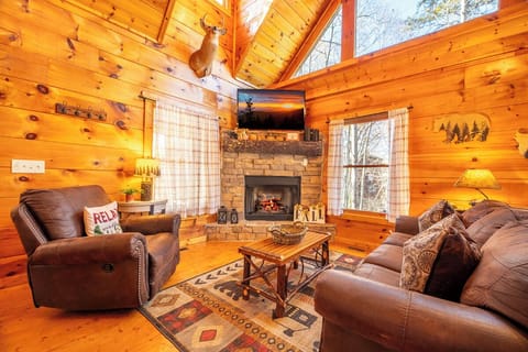 TreeTop Lodge's cozy living area