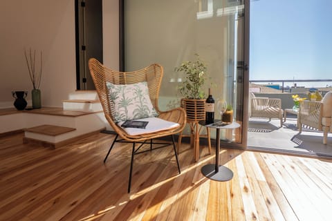 Design Apartment, 2 Bedrooms, Partial Sea View | Living area | Video-game console