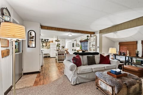 View from the living room back into the kitchen.