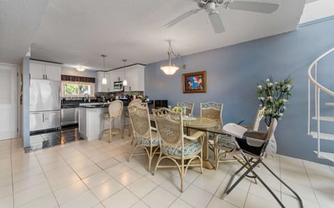 Spacious dining room - with a complimentary high chair so even the little ones can have a place at the table.
