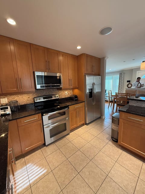 Modern kitchen with stainless steel appliances