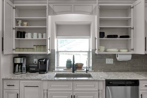 Fully equipped kitchen with two types of coffee maker