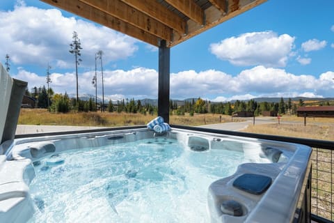 Soak in our private hot tub after a day of adventures