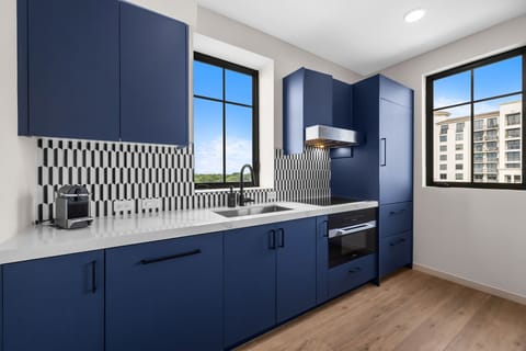 Superior Condo | Private kitchen | Full-size fridge, microwave, oven, stovetop