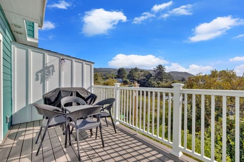 Back deck with view of Lake Marie