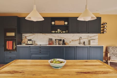 The kitchen area at Hay Barn, Powys
