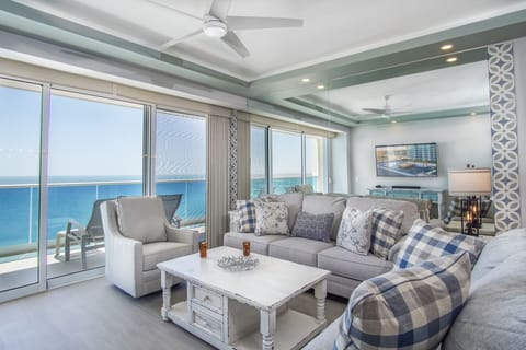 Condo, Multiple Beds, Balcony, Ocean View (Encantame Towers Verano 1002) | Living area | 42-inch flat-screen TV with digital channels