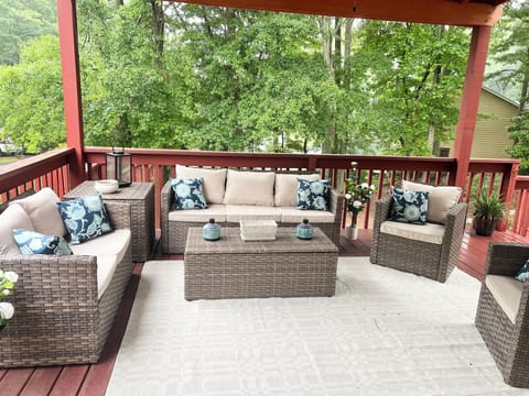 Outdoor lounge area.