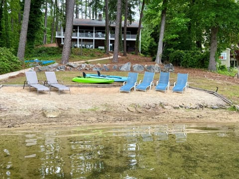A rare sandy beach on the lake!