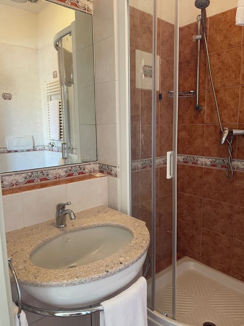 Shower, free toiletries, hair dryer, bidet