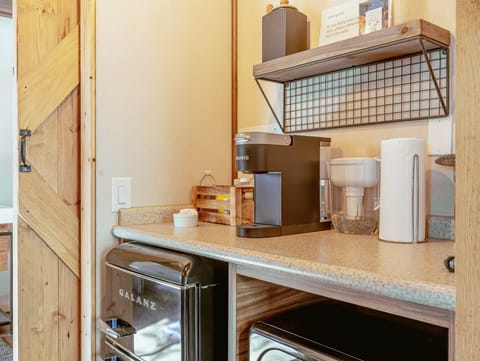 In Unit Fridge and Coffee Maker