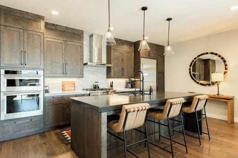 Kitchen with bar seating