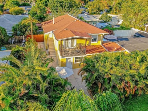 Front aerial view of the entire property