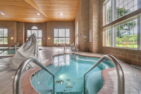 Soak your cares away in the bright, inviting hot tub.