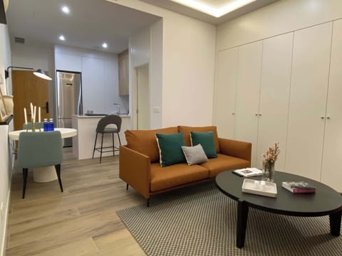 Bright living area with dining space.
