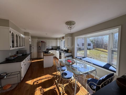 Updated kitchen with views of the lake