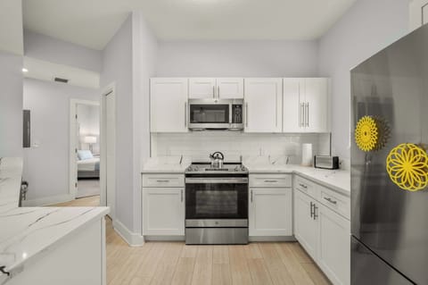Cook up family favorites in this fully equipped kitchen with modern appliances and plenty of counter space.
