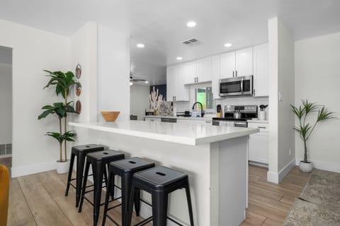 Bright kitchen island with seating for four 