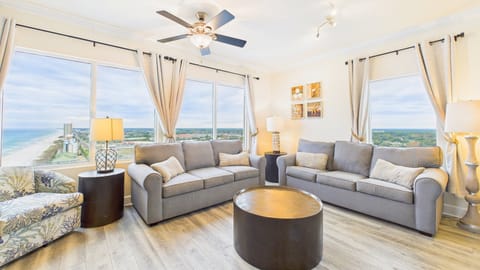 Open concept living area with comfortable furnishings