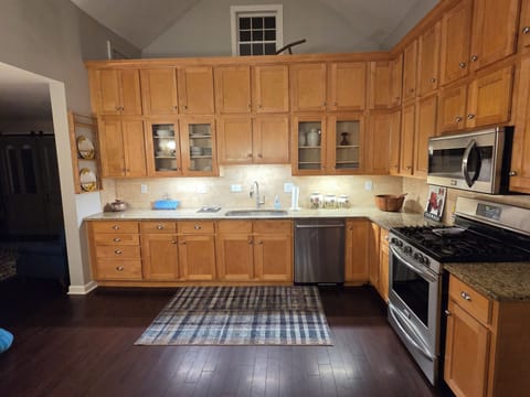View of kitchen from the entrance. 