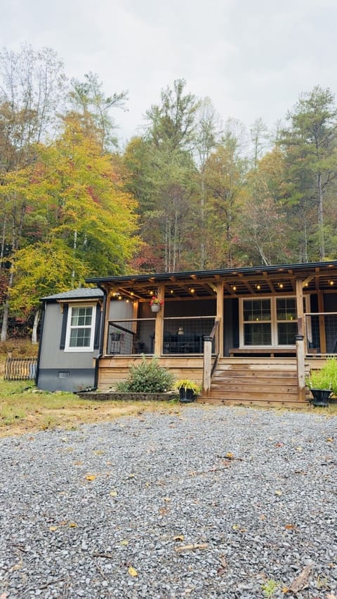 Woodside Cottage on a foggy fall afternoon