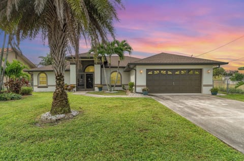 Beautiful 1 story home in Cape Coral on canal that leads out to the Gulf!