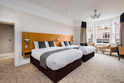 Family Room 2 Double Beds | Premium bedding, in-room safe, individually decorated, desk
