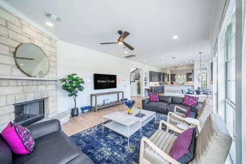 Meet the heart of the house. Our living room is all about big laughs, comfy naps, and the kind of downtime that makes vacations unforgettable.