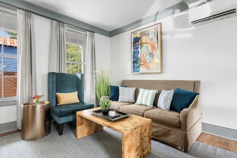 Living room + pullout couch + TV