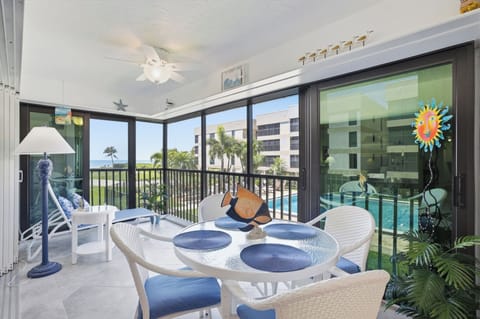 VIEW OF POOL & GULF FROM LANAI