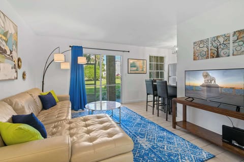 Unwind in the cozy living room, perfect for movie nights or quiet chats.