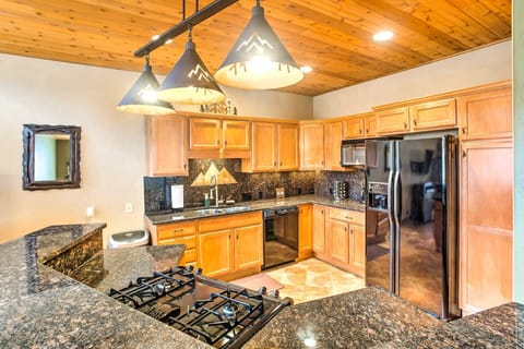 With ample counter space and quality appliances, cooking here is a pleasure.