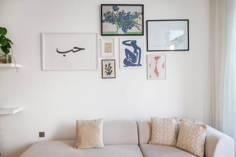 Pictures walls in the living room. 