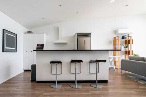 Kitchen with high chair so little ones can join mealtime fun