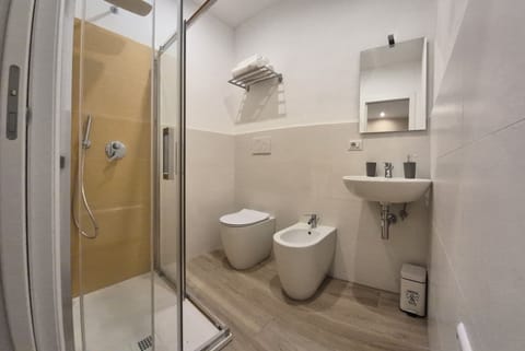 Comfort Double or Twin Room | Bathroom | Shower, hair dryer, towels, soap