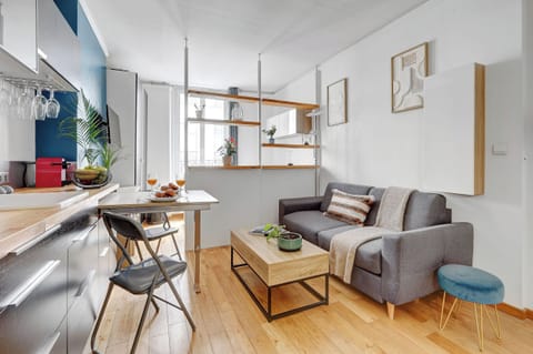 The open-plan living, kitchen and dining area