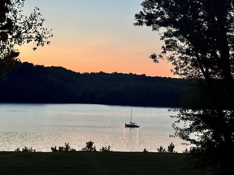 Sunset stroll on the river