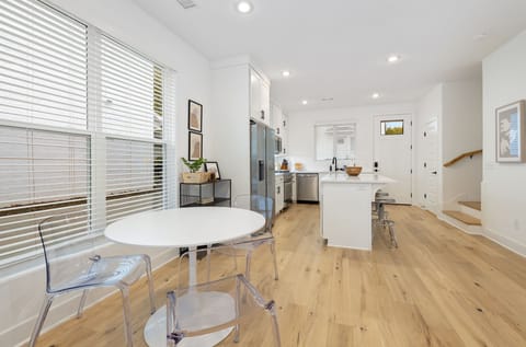 In the kitchen, you will find all the amenities needed to create a meal, baked goods, or just a great cup of coffee.