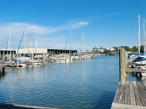 This townhouse is located directly on the water and bay with its own boat dock.